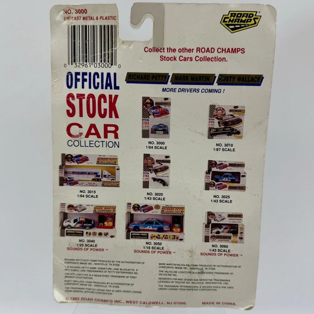 Road Champs Richard Petty 1992 #43 STP Grand‎ Prix NASCAR 1:64 Diecast Notes
